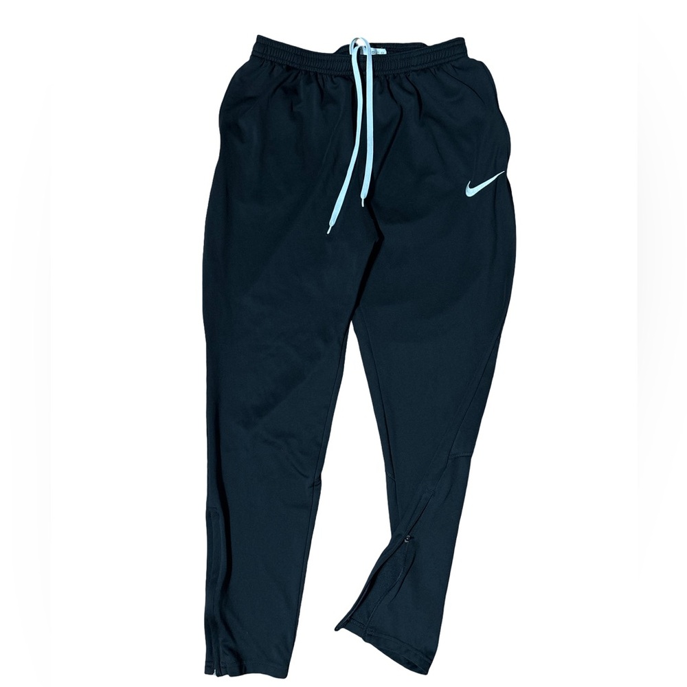 Nike Sweatpants Black  with White Logo and zip ankles